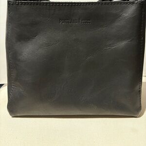 Portland Leather Triangle Shoulder Bag, Black